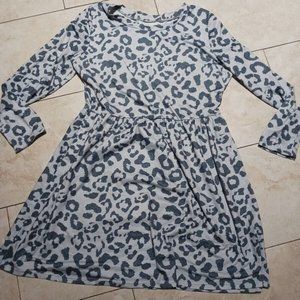 XL Leopard Print Long Sleeve Dress